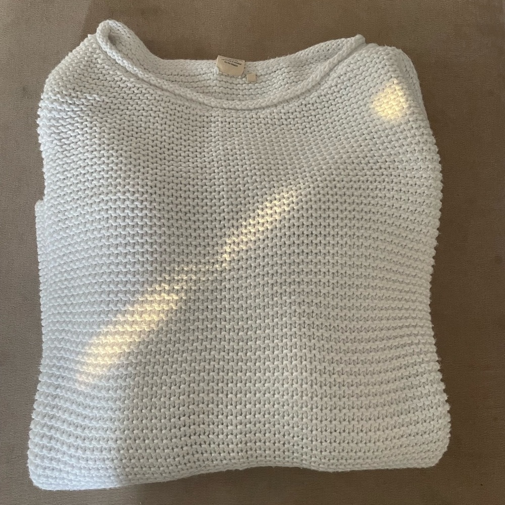 Sh*t That I Knit brand Scotia sweater. XXL. White. 100% Pima cotton.